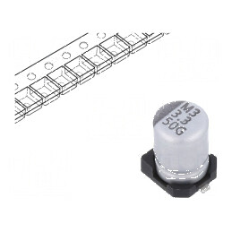 Condensator electrolitic SMD 3,3uF 50VDC ±20% -55÷105°C | Electronic-mag.ro | Componente Electronice