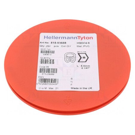 Markere Marcaj PVC gri 8 4÷9mm 65÷105°C prin orificiu L: 5mm | Electronic-mag.ro | Componente Electronice