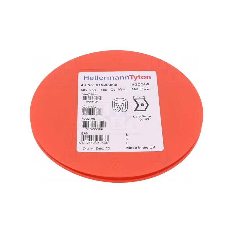 Markere Marcaj PVC Alb 9 4÷9mm -65÷105°C | Electronic-mag.ro | Componente Electronice