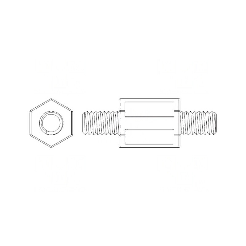 Piuliță distanțieră hexagonală filetată M3 din poliamidă | Electronic-mag.ro | Componente Electronice