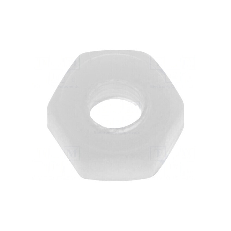 Piuliță hexagonală M3 din poliamidă, H: 2,7mm, D: 5,5mm | Electronic-mag.ro | Componente Electronice