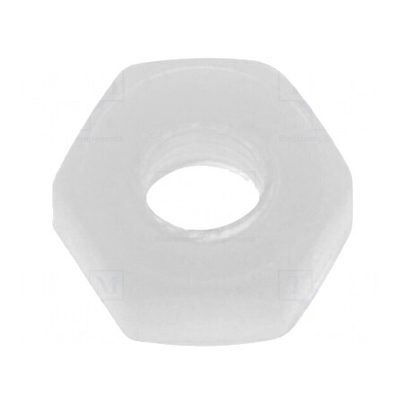 Piuliță hexagonală M3 din poliamidă, H: 2,7mm, D: 5,5mm | Electronic-mag.ro | Componente Electronice