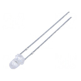 LED 3mm roșie 1380-3000mcd 30° convex | Electronic-mag.ro | Componente Electronice