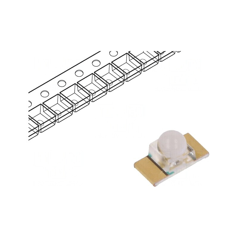 LED SMD 1608 portocalie 25° 20mA 1120-4500mcd 3,2x1,6x1,55mm | Electronic-mag.ro | Componente Electronice