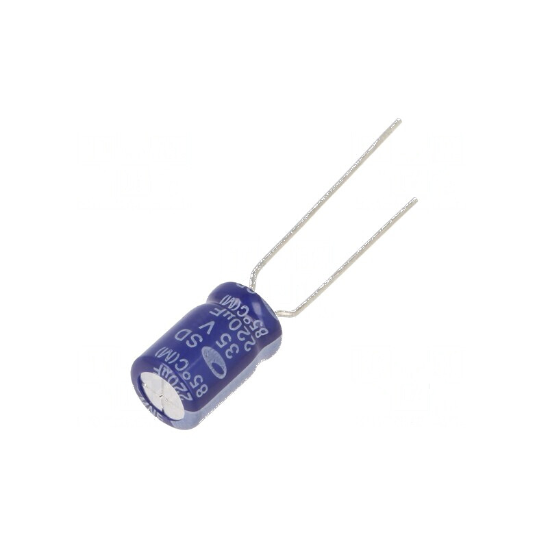 Condensator electrolitic THT 220uF 35VDC Ø8x11,5mm ±20% | Electronic-mag.ro | Componente Electronice Condensator electrolitic THT 220uF 35VDC Ø8x11,5mm ±20% | Electronic-mag.ro | Componente Electronice