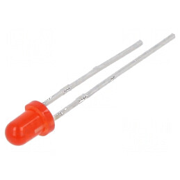 LED 3mm roșie 40-80mcd 45° convex | Electronic-mag.ro | Componente Electronice