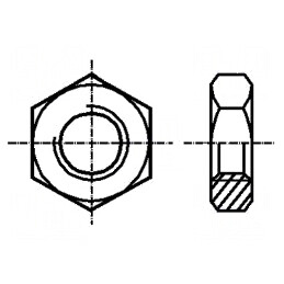 Piuliță hexagonală M10 1,5 oțel zincat H: 5mm 17mm | Electronic-mag.ro | Componente Electronice