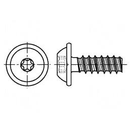 Şurub cu flanşă 3x10 Torx® TX10 pentru plastic din oţel | Electronic-mag.ro | Componente Electronice