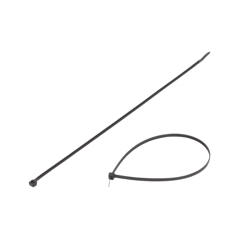 Colier de strângere negru 370mm 4,8mm poliamidă 333N | Electronic-mag.ro | Componente Electronice