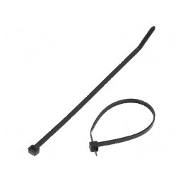 Colier de strângere poliamidă L: 142mm W: 3,6mm 178N negru | Electronic-mag.ro | Componente Electronice