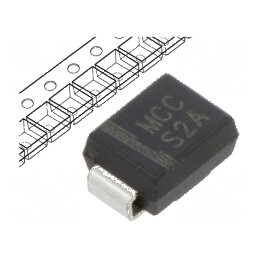 Diodă redresoare SMD 50V 2A DO214AA, SMB - Ufmax 1,15V, Ifsm 50A | Electronic-mag.ro | Componente Electronice