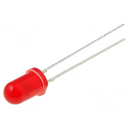 LED 5mm roșie 100-150mcd 30° convexă | Electronic-mag.ro | Componente Electronice