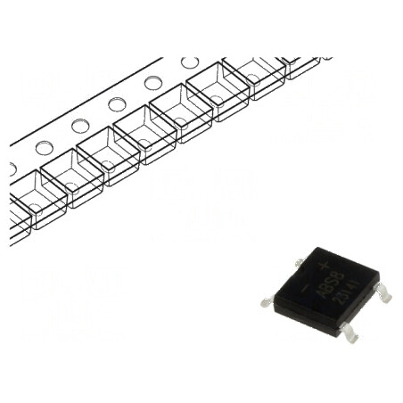 Punte redresoare monofazat Urmax 800V 0.8A 30A ABS | Electronic-mag.ro | Componente Electronice