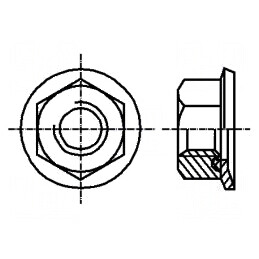 Piuliță flanșată hexagonală M4 0,7 oțel inoxidabil A2 7mm | Electronic-mag.ro | Componente Electronice