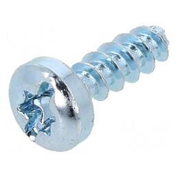 Șurub pentru plastic 4x12 mm Cap rotund crestat Torx zincat | Electronic-mag.ro | Componente Electronice