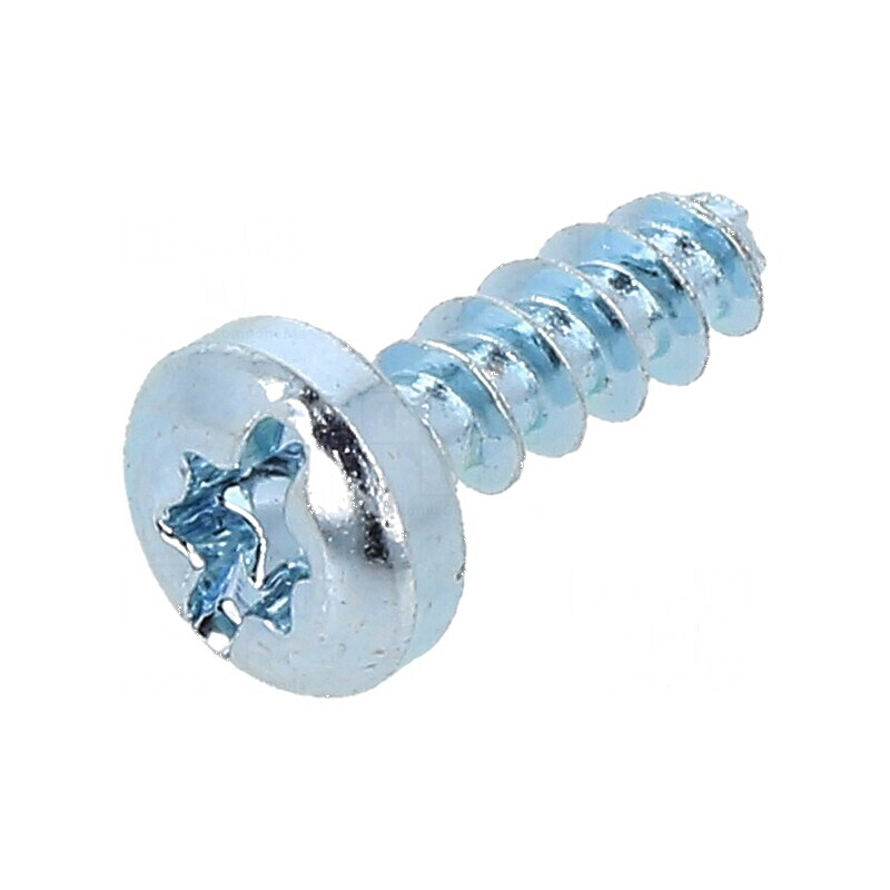 Șurub pentru plastic 4x12 mm Cap rotund crestat Torx zincat | Electronic-mag.ro | Componente Electronice