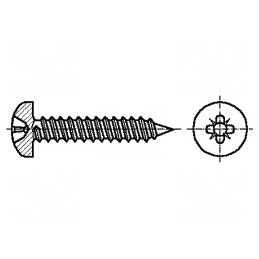 Şurub 3,5x16 Cap Rotund Pozidriv PZ2 Oțel Inoxidabil A2 | Electronic-mag.ro | Componente Electronice