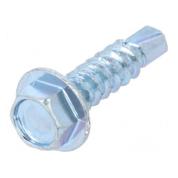 Şurub metalic cu flanşă 3,9x16mm, cap hexagonal 5,5mm, zincat | Electronic-mag.ro | Componente Electronice