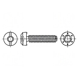Şurub metal 3x10 cu cap rotund crestat Torx TX10 0,6mm | Electronic-mag.ro | Componente Electronice