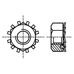 Piuliță hexagonală M5 0.8 oțel zincat 8mm BN 1364 | Electronic-mag.ro | Componente Electronice