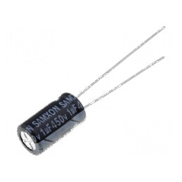 Condensator electrolitic THT 1uF 450VDC Ø6,3x11mm ±20% 1000h | Electronic-mag.ro | Componente Electronice