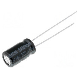 Condensator electrolitic THT 220uF 16V 6.3x11mm ±20% | Electronic-mag.ro | Componente Electronice