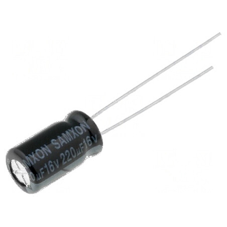 Condensator electrolitic THT 220uF 16V 6.3x11mm ±20% | Electronic-mag.ro | Componente Electronice