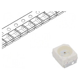 LED SMD PLCC2 verde 12,1-30,3mlm 3,55-11,2mcd 3x3,4x2,1mm | Electronic-mag.ro | Componente Electronice