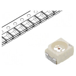 LED SMD 3030 PLCC2 Portocalie 180-355mcd 3x3x2,1mm 120° 20mA | Electronic-mag.ro | Componente Electronice