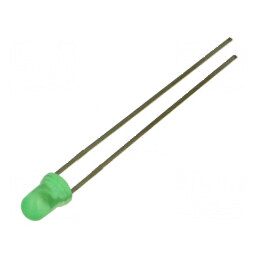 LED 3mm Verde Convex 2,1÷2,6V 60° 3,7÷12,6mcd | Electronic-mag.ro | Componente Electronice