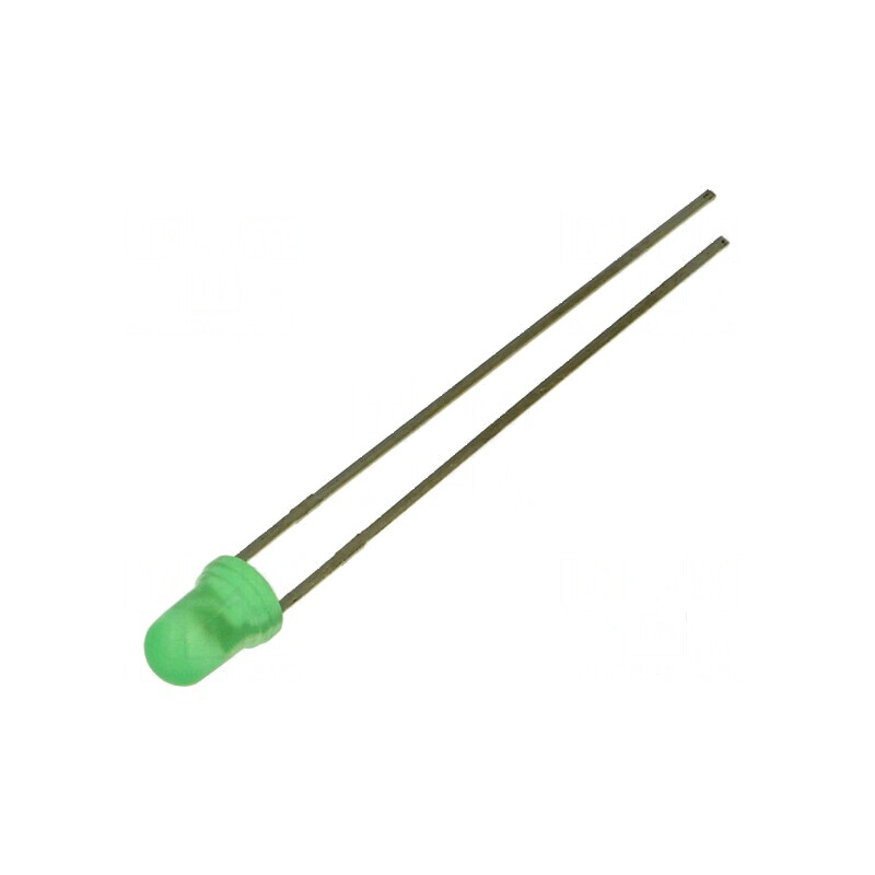 LED 3mm Verde Convex 2,1÷2,6V 60° 3,7÷12,6mcd | Electronic-mag.ro | Componente Electronice