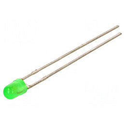 LED 3mm Verde 8,7÷29mcd 100° Convex | Electronic-mag.ro | Componente Electronice