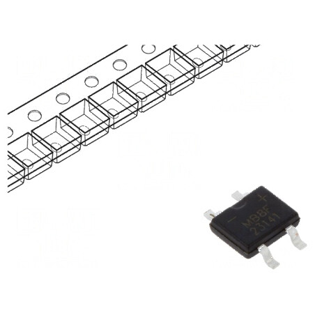 Punte redresoare monofazată Urmax 800V 0,8A 30A MBF | Electronic-mag.ro | Componente Electronice