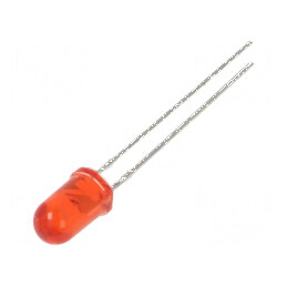 LED 5mm roșie 1200mcd 15° convexă, Nr. term: 2 | Electronic-mag.ro | Componente Electronice