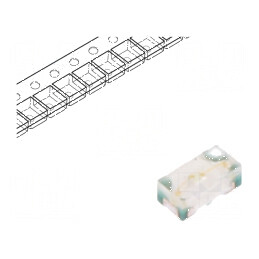 LED SMD 0402 Verde 150-430mcd 1x0,5x0,4mm 140° 2,5-3,3V 5mA | Electronic-mag.ro | Componente Electronice
