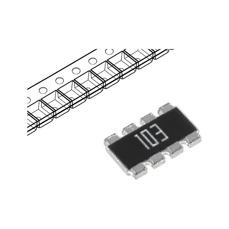Rezistor multipolar Y SMD 10kΩ ±5% 4 rezistori | Electronic-mag.ro | Componente Electronice