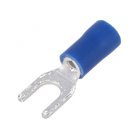 Furcă M4 Ø 4,3mm 1,5÷2,5mm2 crimpat pe cablu izolată | Electronic-mag.ro | Componente Electronice