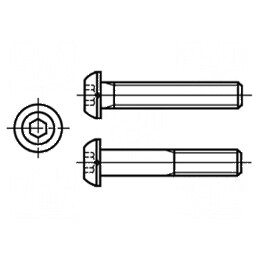 Şurub M3x10 buton imbus HEX 2mm oţel finisat negru | Electronic-mag.ro | Componente Electronice