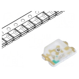 LED SMD 0805 galben 120mcd 2x1,25x0,8mm 130° 20mA 592nm | Electronic-mag.ro | Componente Electronice