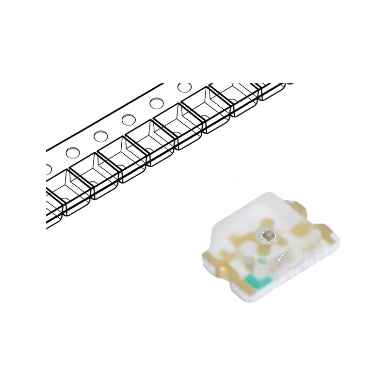 LED SMD 0805 galben 120mcd 2x1,25x0,8mm 130° 20mA 592nm | Electronic-mag.ro | Componente Electronice