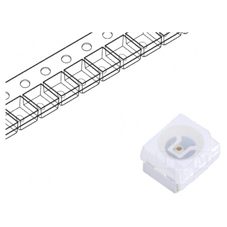 LED SMD 3528 PLCC2 Roșie 500-980mcd 3,5x2,8x1,9mm 120° 20mA | Electronic-mag.ro | Componente Electronice