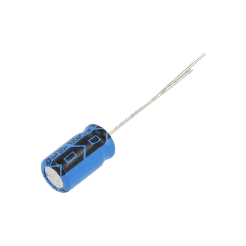 Condensator electrolitic THT 100uF 35VDC 2,5mm ±20% | Electronic-mag.ro | Componente Electronice Condensator electrolitic THT 100uF 35VDC 2,5mm ±20% | Electronic-mag.ro | Componente Electronice