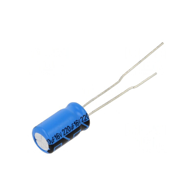 Condensator electrolitic THT 220uF 16VDC 2,5mm ±20% | Electronic-mag.ro | Componente Electronice Condensator electrolitic THT 220uF 16VDC 2,5mm ±20% | Electronic-mag.ro | Componente Electronice