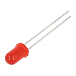 LED 5mm roșie 1,1-3,7mcd 50° convex 2 termeni | Electronic-mag.ro | Componente Electronice