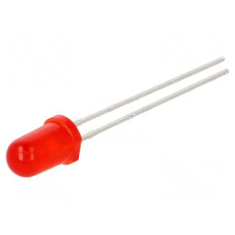 LED 5mm roșie 90-200mcd 50° convexă | Electronic-mag.ro | Componente Electronice