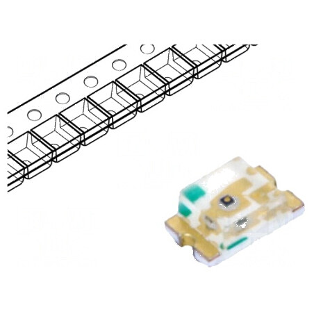 LED SMD 0805 galben 18-180mcd 2x1,25x0,8mm 130° 1,6-2,4V | Electronic-mag.ro | Componente Electronice