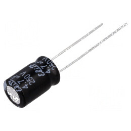 Condensator electrolitic THT 4,7uF 250V Ø8x11,5mm ±20% | Electronic-mag.ro | Componente Electronice