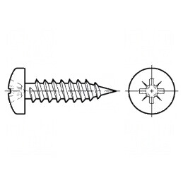 Şurub 2,9x16 Cap Rotund Pozidriv PZ1 ISO 7049 DIN 7981C | Electronic-mag.ro | Componente Electronice