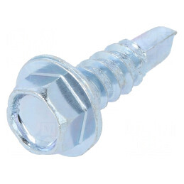 Şurub metalic cu flanşă 3,9x13mm, cap hexagonal 5,5mm, zincat | Electronic-mag.ro | Componente Electronice
