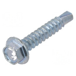 Şurub metal cu flanşă 3,9x22 mm, cap hexagonal 5,5 mm, zincat | Electronic-mag.ro | Componente Electronice
